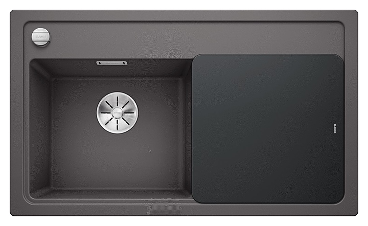 Кухонная мойка Blanco Zenar 45S InFino Silgranit (+доска стекло) темная скала левая мойка