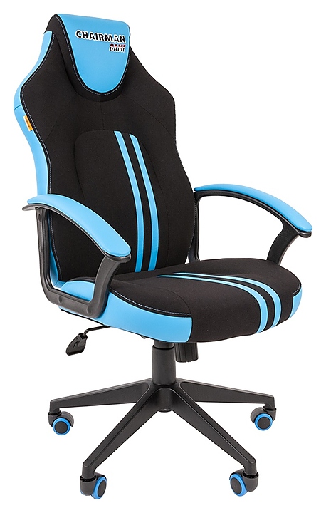 Кресло игровое Chairman GAME 26, черно-голубое
