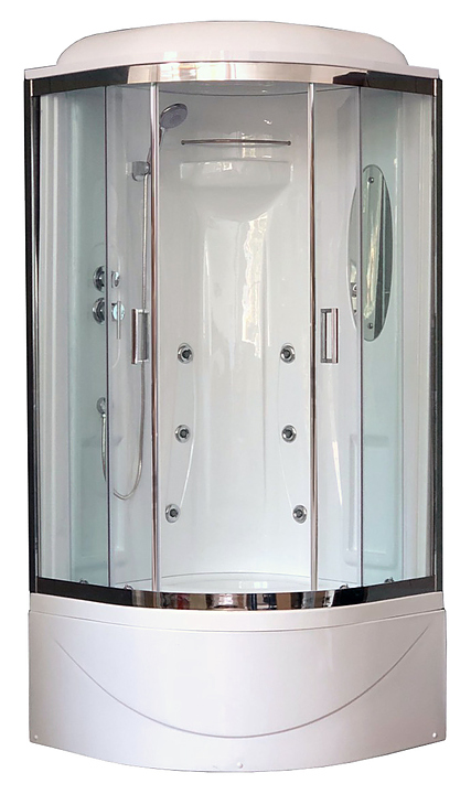 Душевая кабина с электричеством и гидромассажем Royal Bath RB90BK2-T-CH-EL 90х90 см