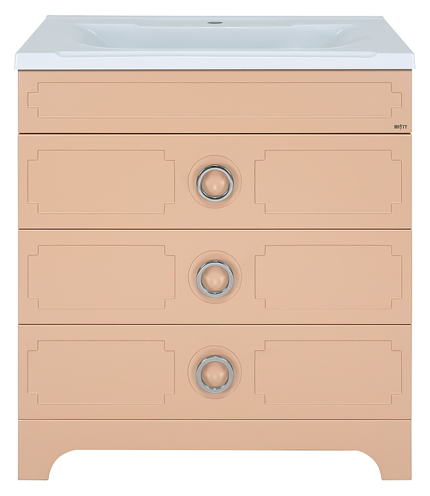 Тумба под раковину Misty Лейла-80 77,7х82 см, с 3 ящиками, песочная