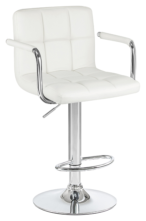 Стул барный DOBRIN 5011-LM KRUGER ARM (белый, хромированная сталь)