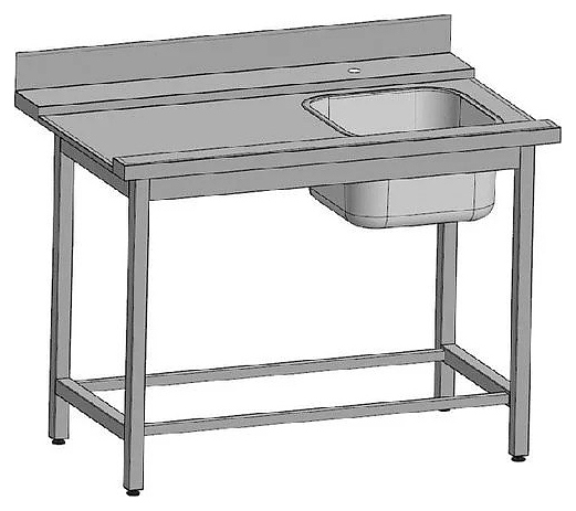 Стол предмоечный GPSteel СПМП 1200/750/870, п