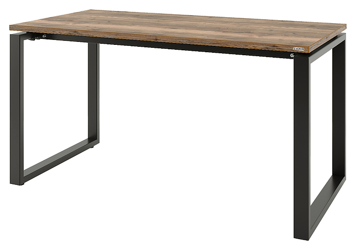 Стол офисный прямой ZAMM Зета 60х30 ТР 1400х700, дуб галифакс олово /черный муар