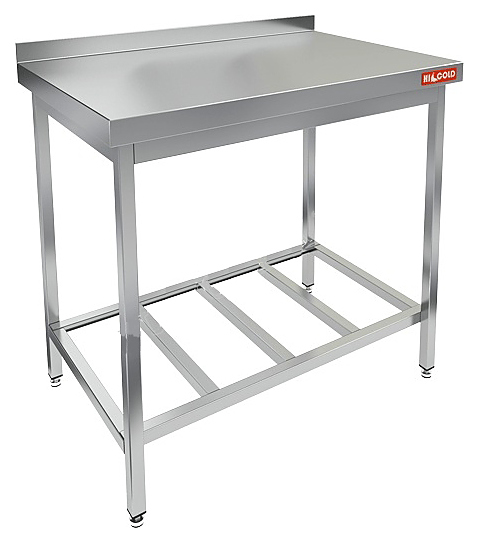 Стол пристенный с бортом и полкой-решеткой HICOLD НСО-10/7БР