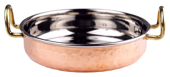 Сковорода для подачи P.L. Proff Cuisine DMP03 Copper d=19,5 см h=4,2 см (нерж. сталь с медным покрытием) круглая с 2 ручками золото