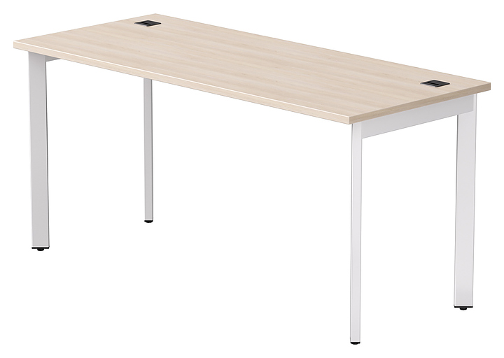 Стол офисный Everprof EVO 1580х670х755 мм (ЛДСП / металл) опоры 45гр, дуб соната / белый