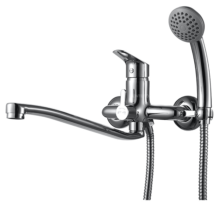 Смеситель для ванны и душа LEMARK Partner LM6553C универсальный, с изогнутым изливом, хром