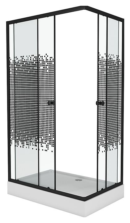 Уголок душевой Niagara NG-012-14Q BLACK 120х80х195 см