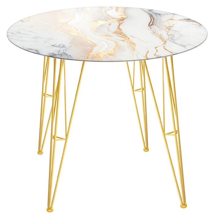 Стол Sheffilton SHT-TU10/TT32 80 см золото, античный белый