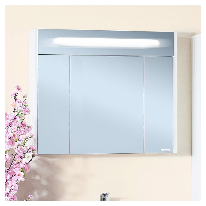 Шкаф зеркальный БРИКЛАЕР Палермо 90 93х70 см белый