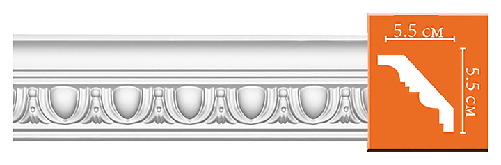 Плинтус потолочный с рисунком Decomaster 95613 (55x55x2400 мм)