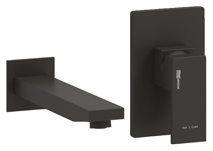 Смеситель для раковины встраиваемый Wasserkraft A20503 черный soft-touch