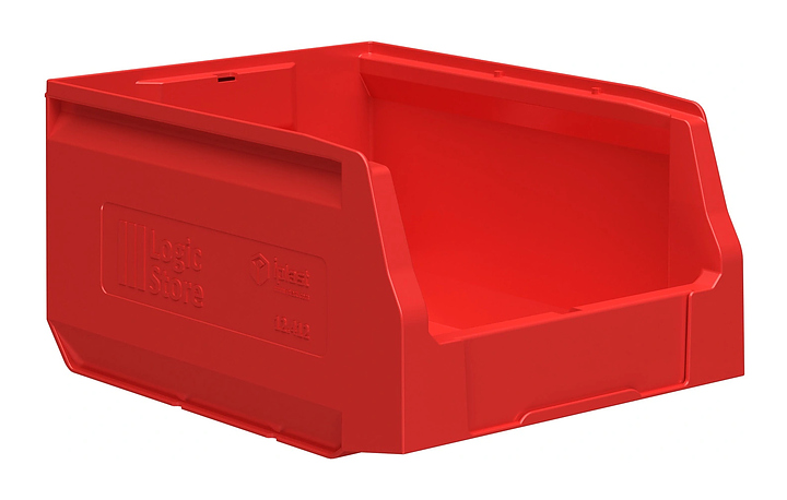 Контейнер iPlast Logic Store 300x225x150 мм с отверстием для перегородки, красный