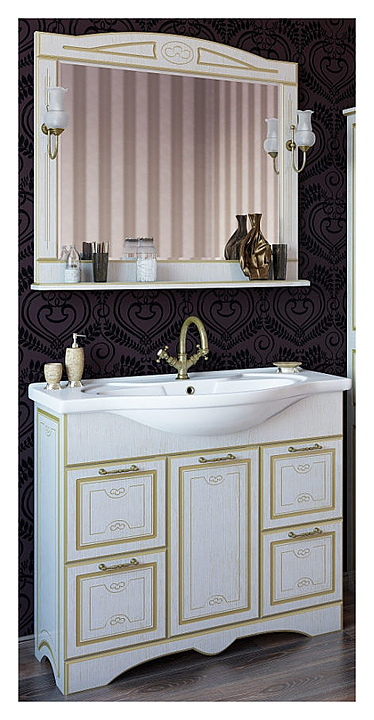 Гарнитур Sanflor Адель 100 см, 3 предмета, белый, золото