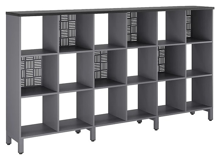 Стеллажная система КОБОР SQ-3Х6 graphite/wood