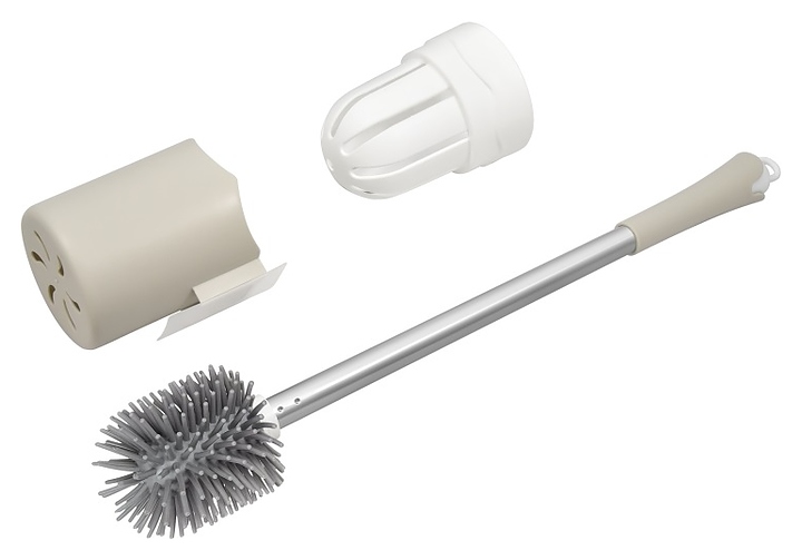 Ершик туалетный Puff Solinne 2522.027 Base (АБС-пластик с силиконовой щетиной) бело-серый