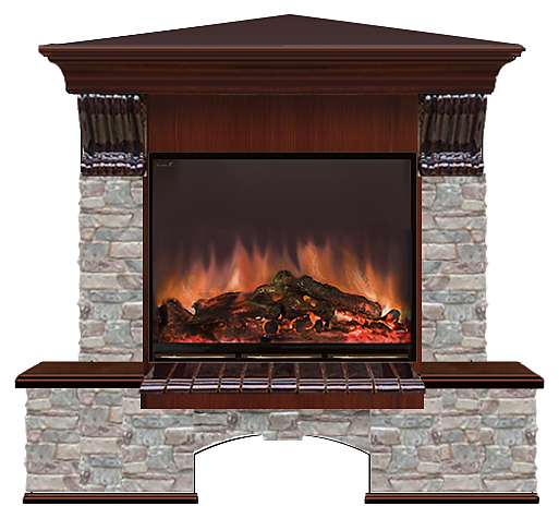 Камин Glenrich Бостон К A23 ГЦ красное дерево угловой