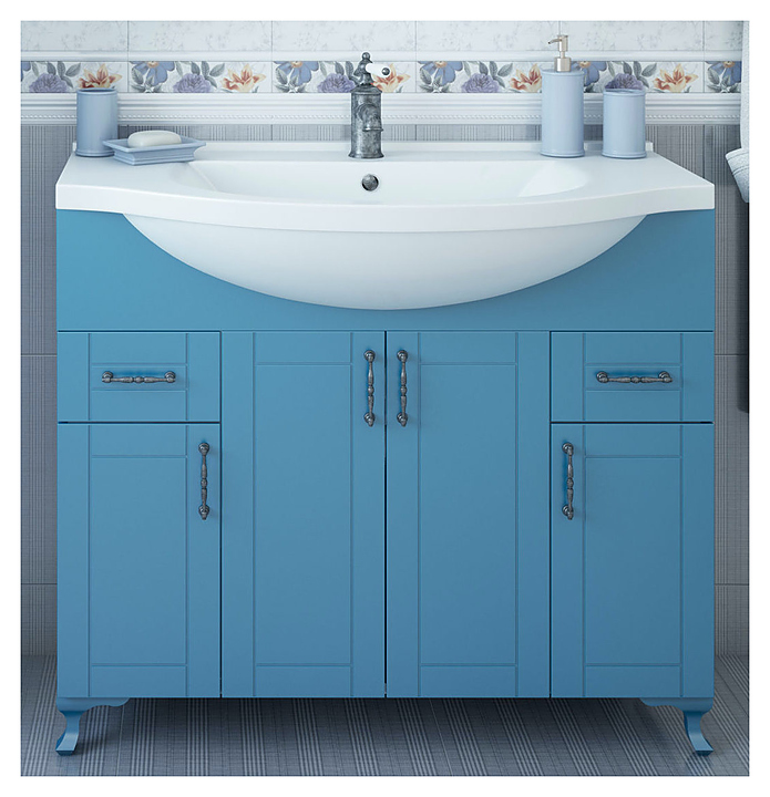 Тумба с раковиной Sanflor Глория 105 см серая