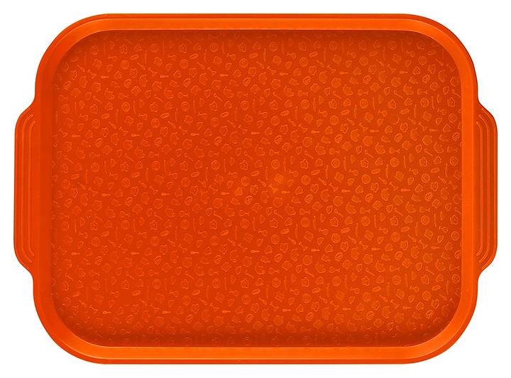 Поднос столовый Клен 560T 450х355 мм (полистирол) с ручками оранжевый