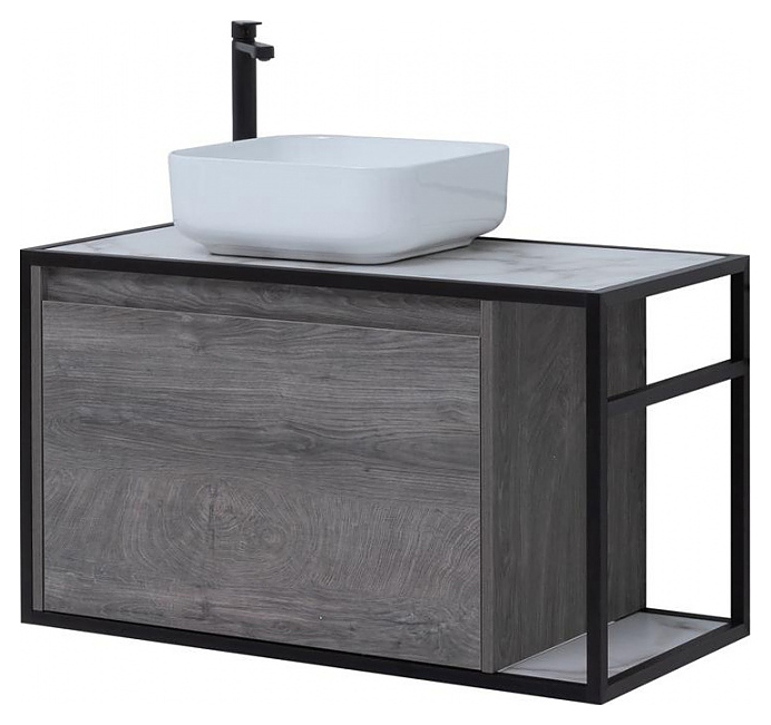 Тумба под раковину Aquanet Nova Lite Loft 90 L левосторонняя, дуб рошелье