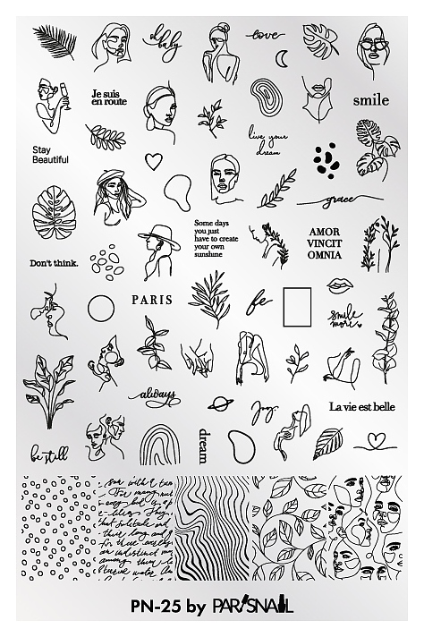 Пластина для стемпинга ParisNail PN-25 (95х145 мм)