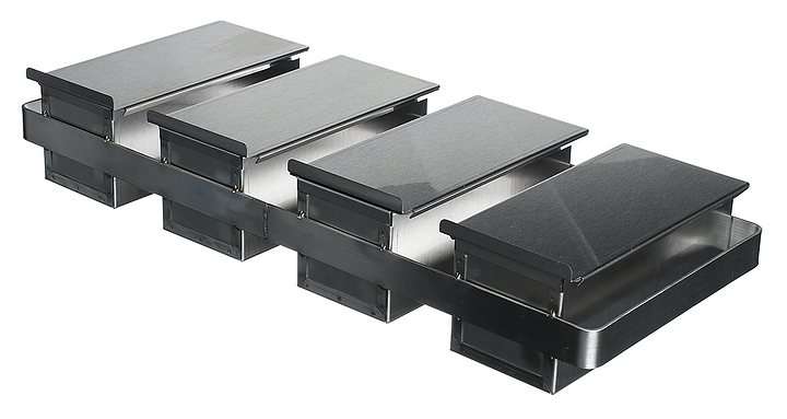 Форма хлебная ЦПО 80х80х80 мм 4-секционная, индивидуальные крышки