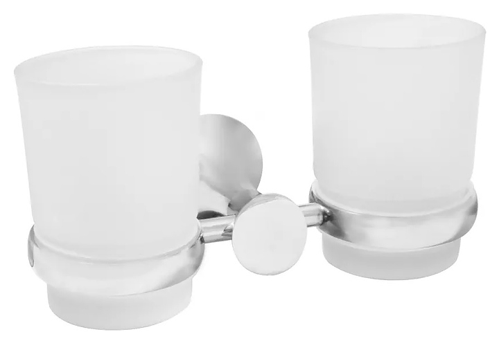 Подстаканник Puff Solinne Y6868 Хром+ двойной (металл / стекло матовое) хром / сатин