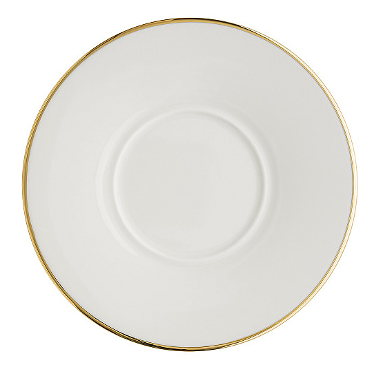 Блюдце Bonna Золотая линия Нит 75508 d 160 мм белый