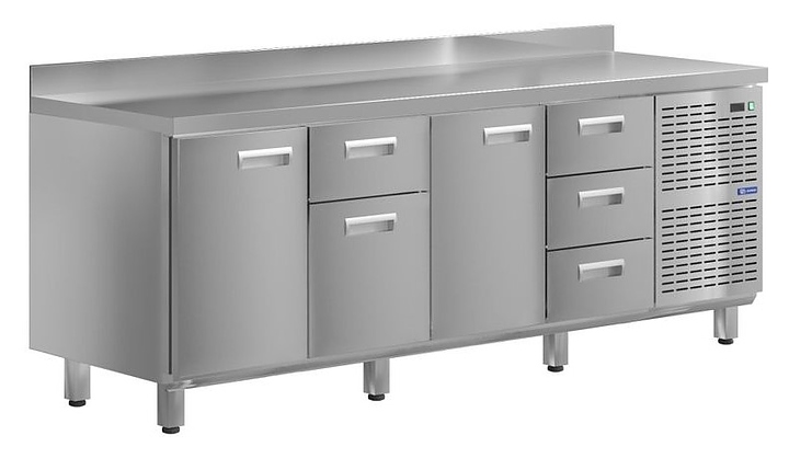 Стол холодильный KAYMAN КСХ-1413/70 (2 двери, 5 ящиков)