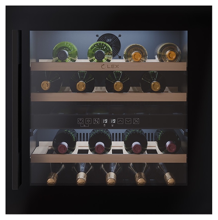 Винный шкаф Lex LWD6036BL dual zone черный