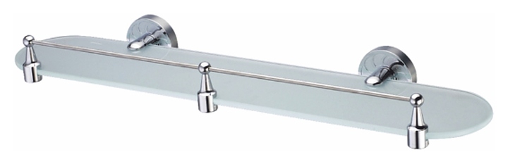 Полка стеклянная с бортиком Wasserkraft Isen K-4044 хром