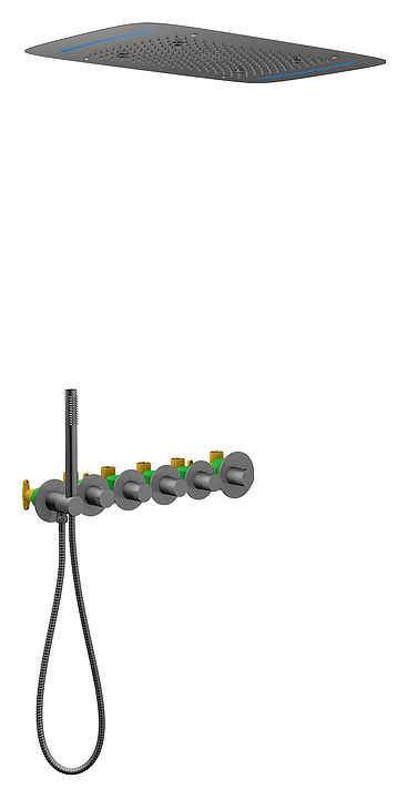 Комплект душевой TIMO Saona SX-2319/18SM золото черное