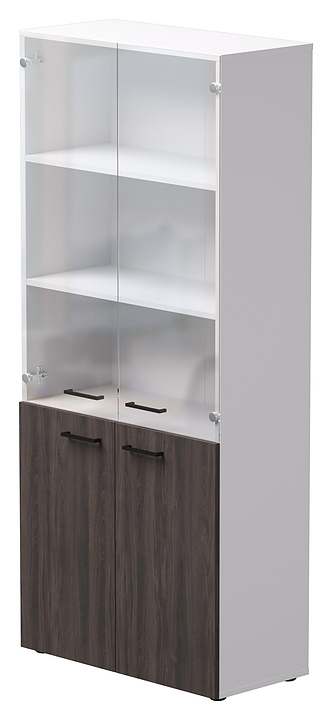 Шкаф для документов Everprof EVO комбинированный, белый, дуб Пасадена