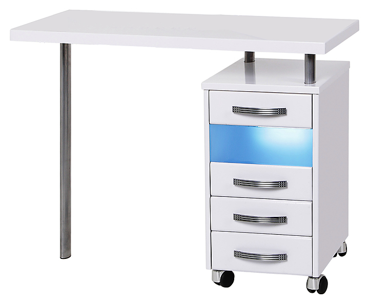 Стол маникюрный Пластэк-Техник с 1 тумбой и УФ-блоком