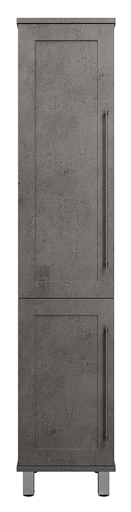 Шкаф-пенал Misty Марта-35 36х165 см, с бельевой корзиной, левый, темный бетон