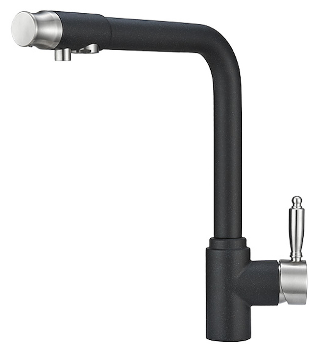 Смеситель для кухни Granula GR-2301 с краном для питьевой воды, черный