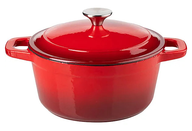 Кастрюля для запекания ProHotel 15201-20E 2.6 л d 20 см h 15 см чугун, красный