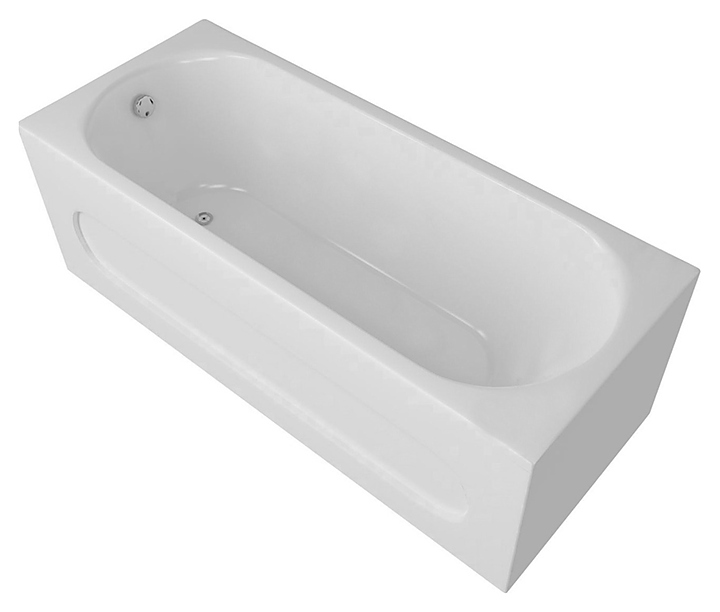 Ванна Aquatek Оберон OBR160-0000020 160х70 см, с фронтальным экраном, слив слева, вклеенный каркас, акрил