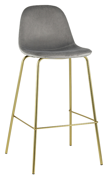 Стул Stool Group барный Валенсия велюр серый золотые ножки