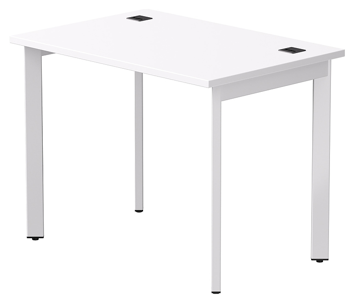 Стол офисный Everprof EVO 980х670х755 мм (ЛДСП / металл) опоры 45гр, белый / белый