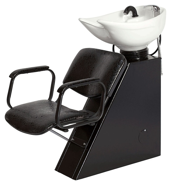 Мойка парикмахерская МЭДИСОН ЕЛЕНА с креслом КОНТАКТ черным матовым текстурным