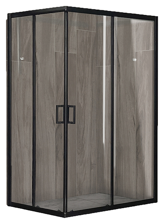 Уголок душевой Royal Bath RB HPD-T-BL 120x80x185 см, прозрачное, чёрный профиль