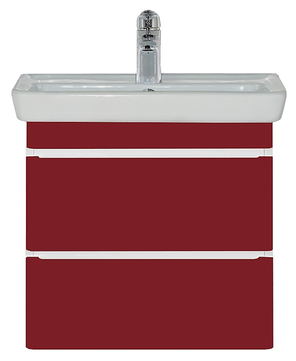 Тумба под раковину Misty Прима-55 49,5х50 см, подвесная, с 2 ящиками, красная