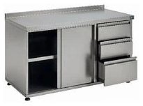 Стол-тумба РЕКОМ ТЯКБ-120/60/85 П 3 ящика слева, с бортом