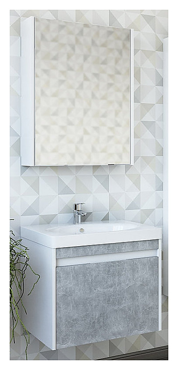 Гарнитур Sanflor Калипсо 60 см, 3 предмета, белый, ателье светлый