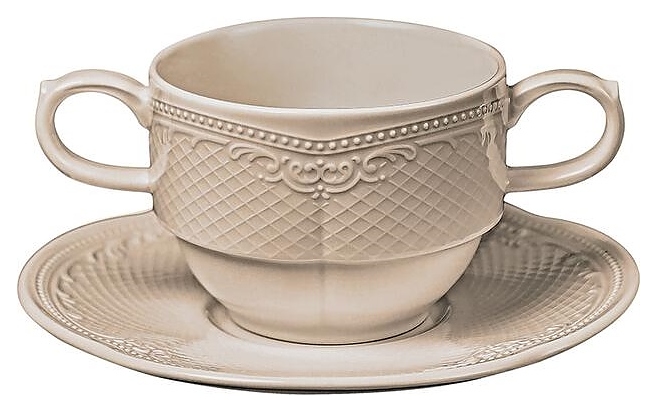 Бульонная пара Noble Aristocrat Peach Tea Stackable 313619+313009-PEACH 340 мл (фарфор)