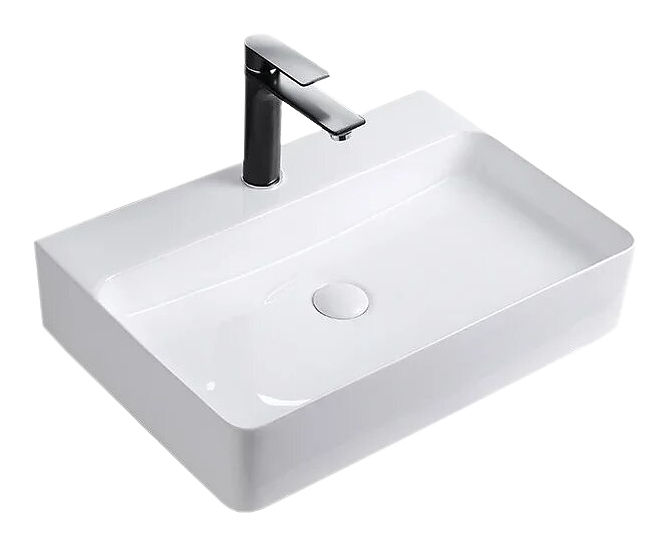 Раковина накладная Mira MR-6145 61х45 см, с отв. под смеситель, керамика