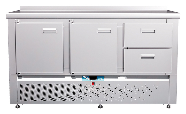 Стол холодильный Abat СХС-70Н-02 (2 двери, 2 ящика 1/2, борт)