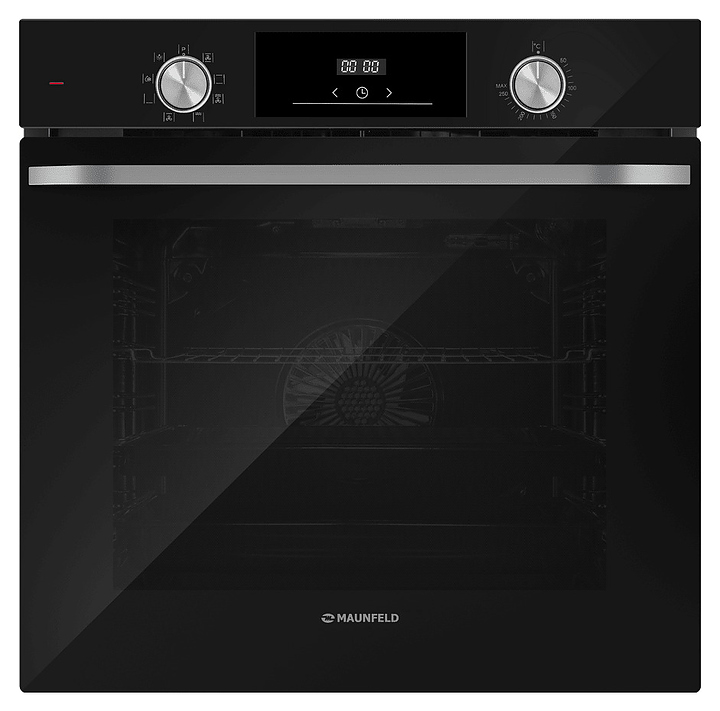 Духовой шкаф Maunfeld FEOH7872B черный / стекло с фурнитурой нерж. сталь