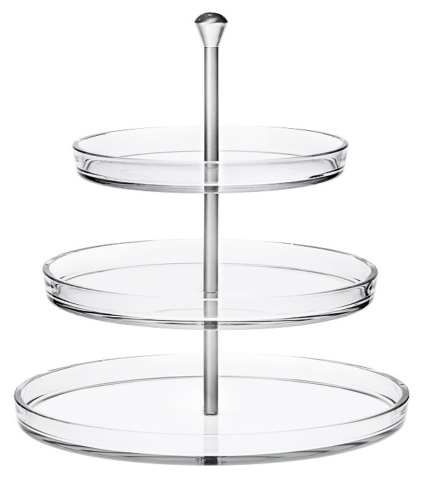 Этажерка Borgonovo 13286846 Palladio d=22/27/32 см h=34 см 3-ярусная (стекло / металл)